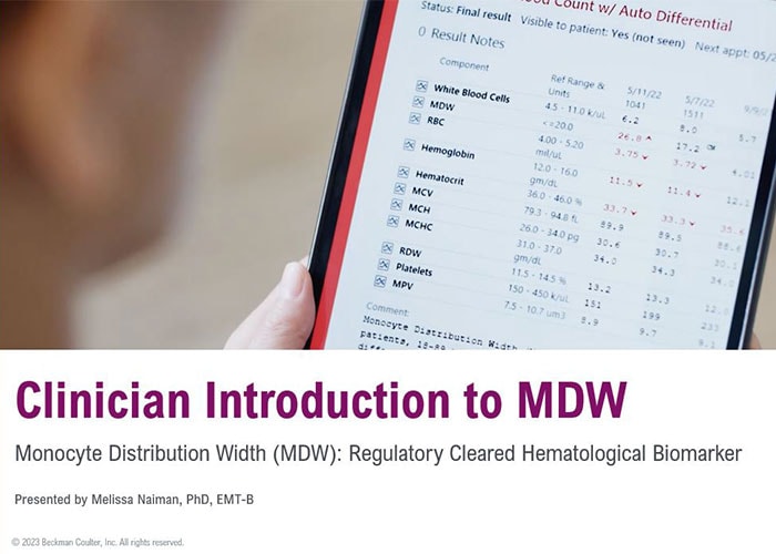 Monocyte Distribution Width Clinical Training