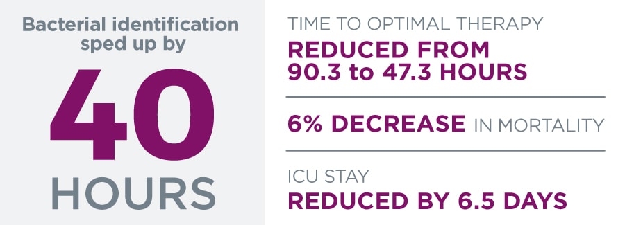 MALDI-TOF sped bacterial identification by over 30 hours