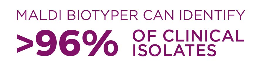 MALDI-TOF can identify 96% of clinical isolates in a large clinical laboratory